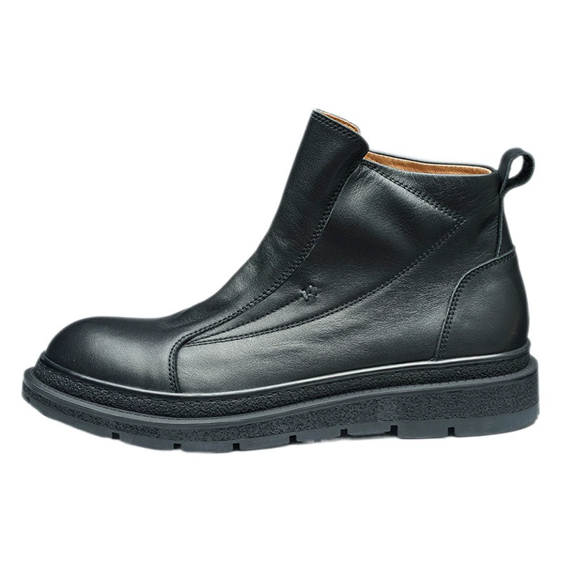 Осенне-зимние ботинки челси в стиле ретро, мужские высокие кожаные ботинки в британском стиле, ботильоны с верхним слоем из воловьей кожи, Ботинки Martin со средним верхом