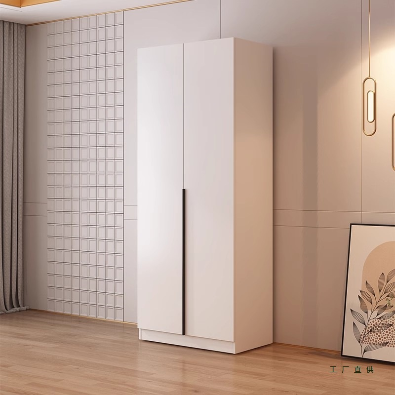 Double-Door Wardrobe Width 60/70/80 Wardrobe Economical Home Bedroom Small Wardrobe Durable Environmentally Friendly Balcony Storage Cabinet