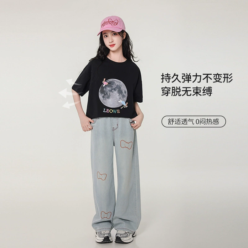 Short sleeve T-shirt, summer summer clothing, with short sleeve, for teenagers, for secondary school