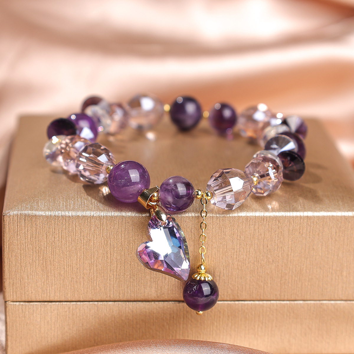 Modelo de amor amatista de 10 mm (boutique) 18 cm