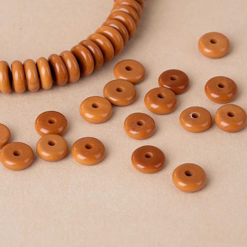 Natural Olive Core Spacer Beads, Hand-Made Bracelets, Rudraksha Spacers, Spacer Beads, DIY Jewelry Accessories