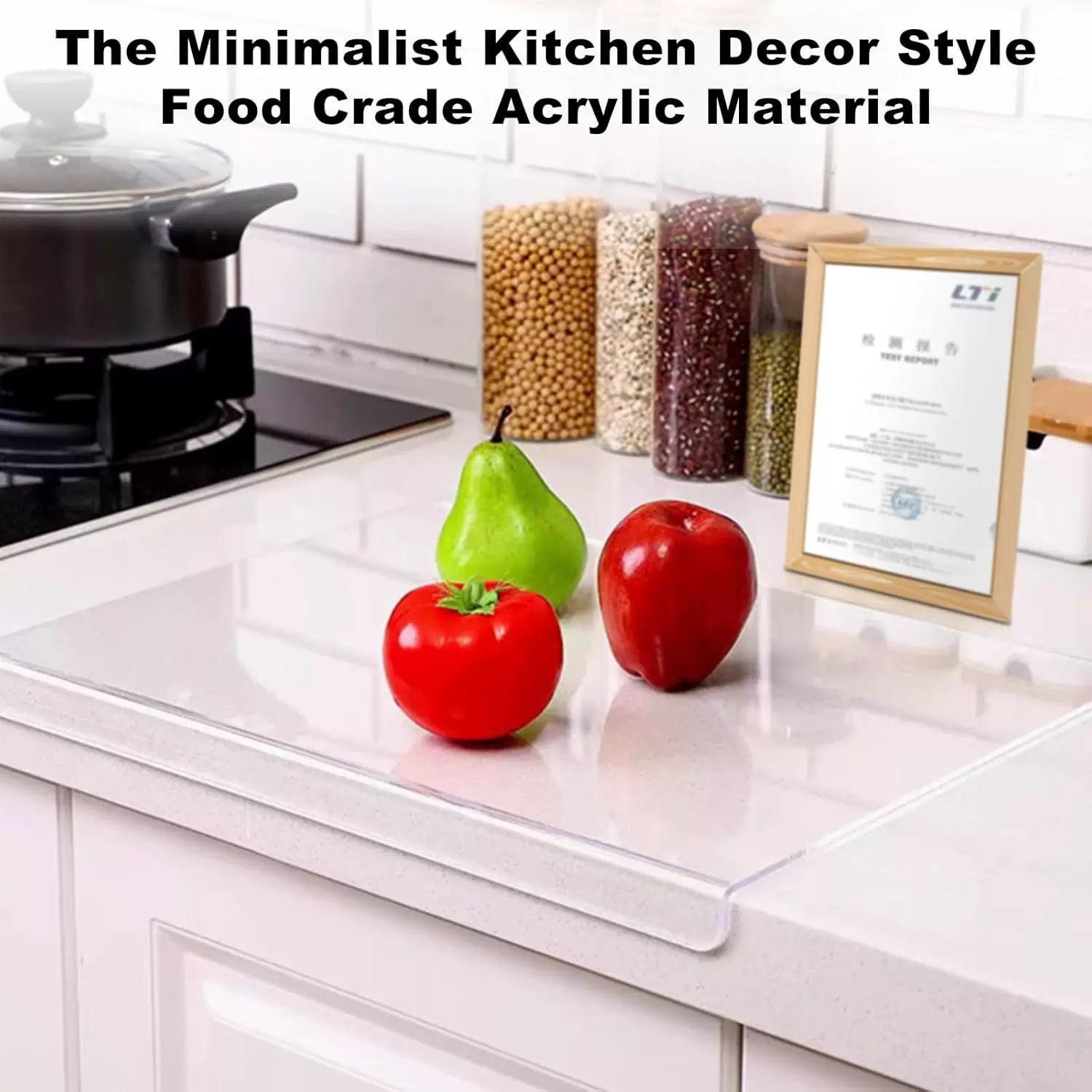 居家日用亚克力3件套切菜板带台面边沿防滑垫砧板可用于家庭装饰