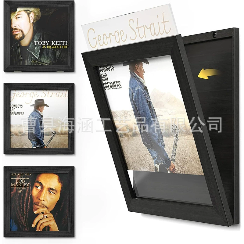 Деревянная виниловая коробка для хранения пластинок для дома настенная коробка для хранения альбомов Прозрачное переднее окно почтовая газета фоторамка