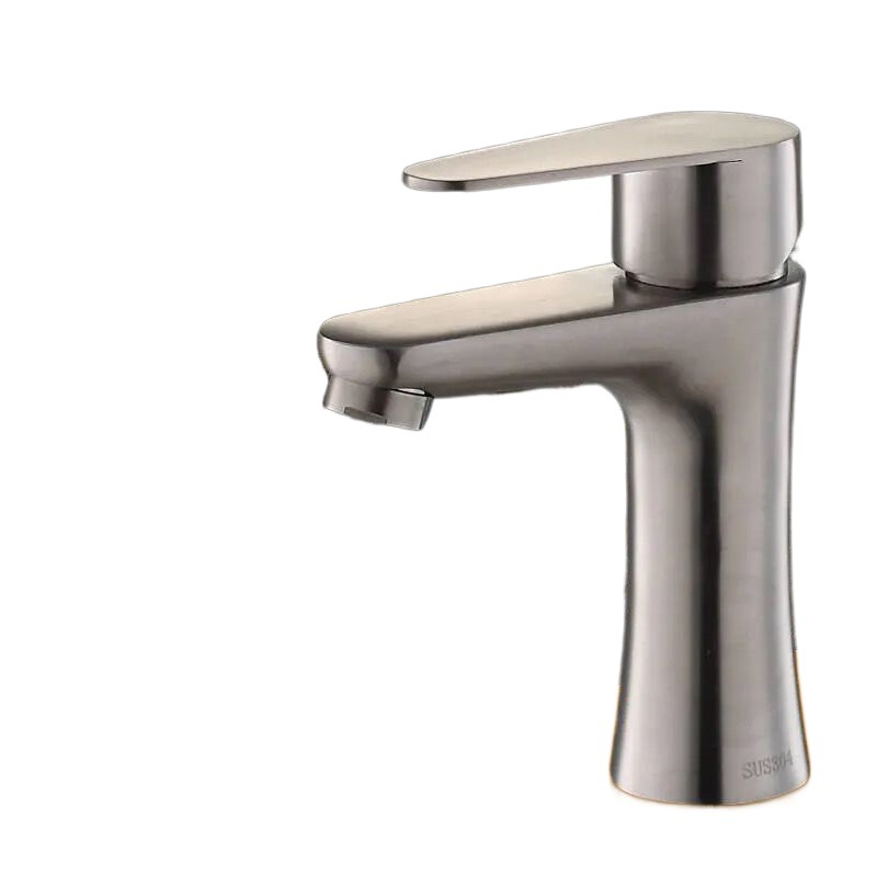 Grifo de acero inoxidable 304 lavabo frío único baño doméstico lavado de manos lavabo lavabo frío y caliente aumento del grifo