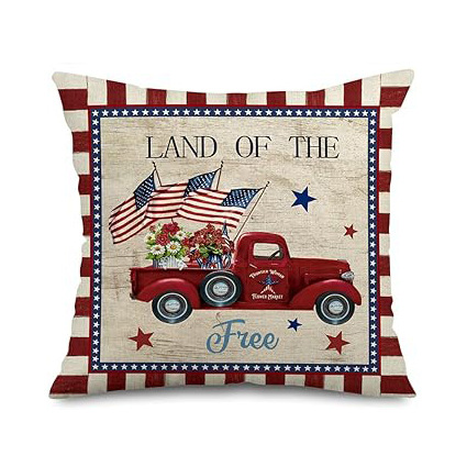 Transfronterizo Día de la Independencia de Amazon impresión lino almohada funda aniversario para celebrar el hogar vestido almohada funda mayorista