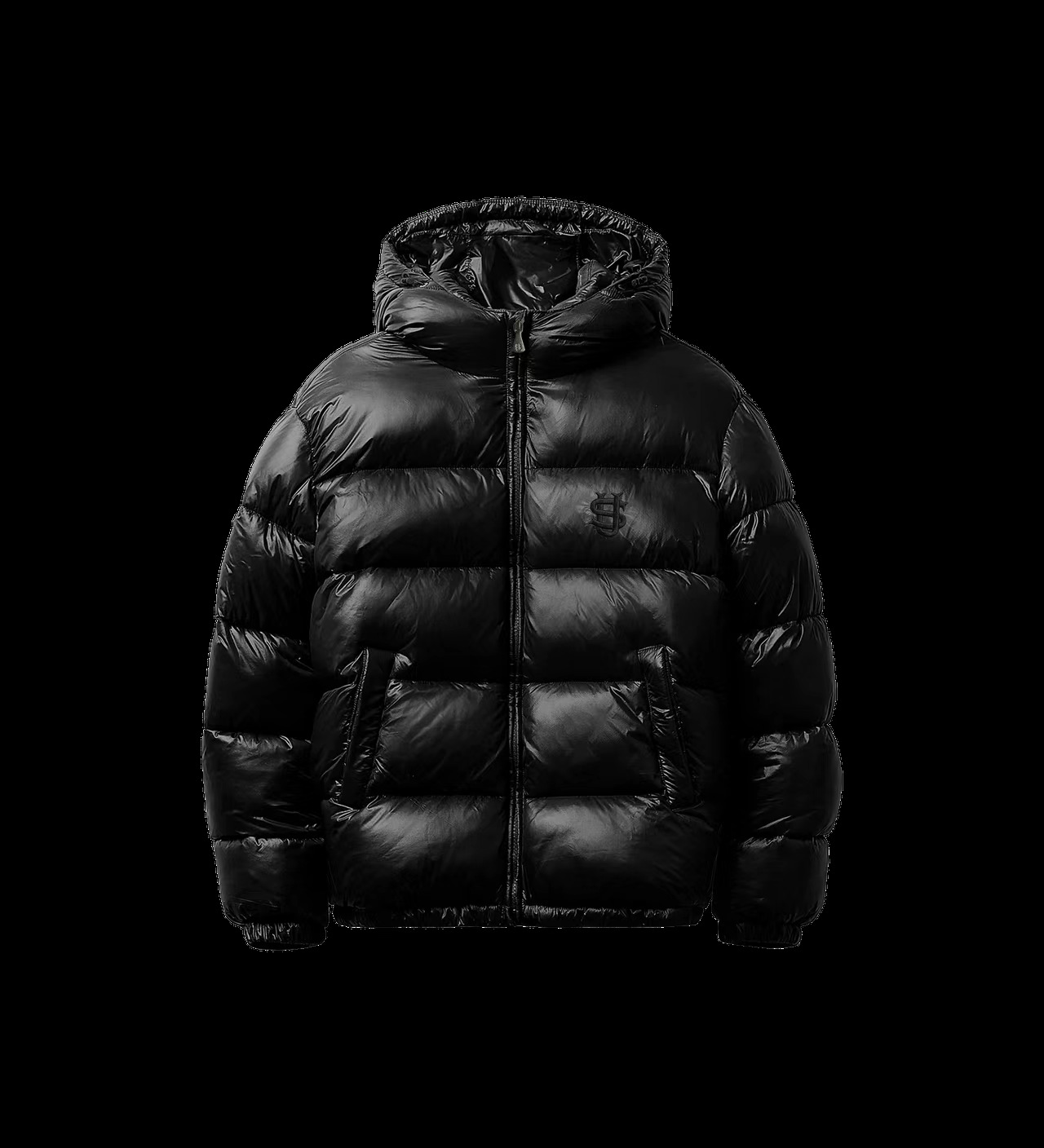 Syna Puffer Jacket Embroidered Black