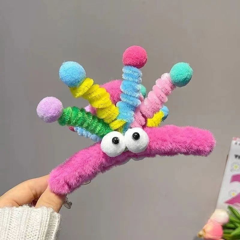 ドーパミンスプリングぬいぐるみヘアピン女性のための面白い面白いサメクリップかわいいヘアピン後頭部ヘアクリップヘッドバンド|undefined