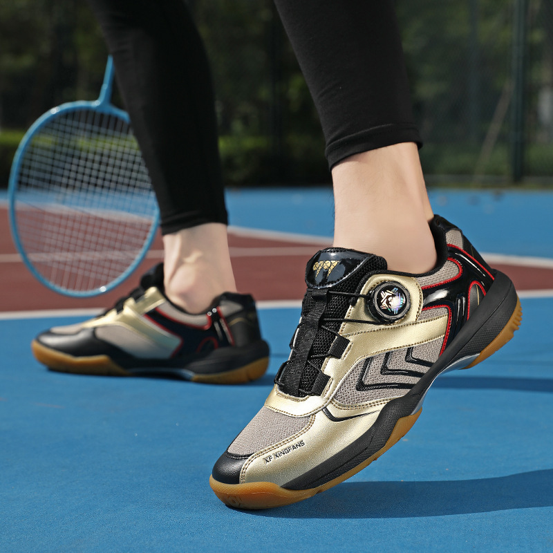 New Indoor Training Badminton Women's Shoes Carbon Plate Tennis Men's Shoes Sports Daily Outdoor Competition Shoes Swivel Buckle