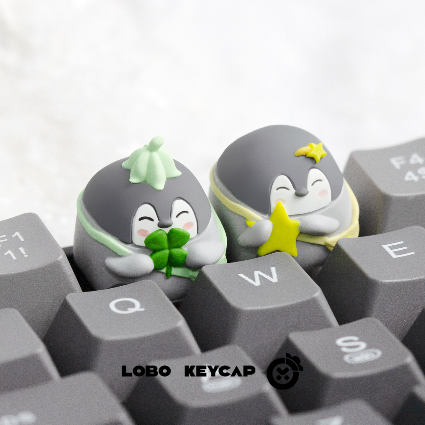 Positive Energy Penguin Cute Personalized Keycap Single Creative Mechanical Keyboard Cap Resin Customized Esc Gift