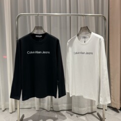 25款长袖字母纯棉宽松百搭长袖打底男女同款情侣c家欧美潮牌