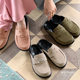 Full Cowhide Birkenstock Shoes for Women, Toe-Cap Half-Slippers, Soft-Soled Thick-Soled Lazy Uncle Birkenstock Slippers for Spring and Summer Outer Wear