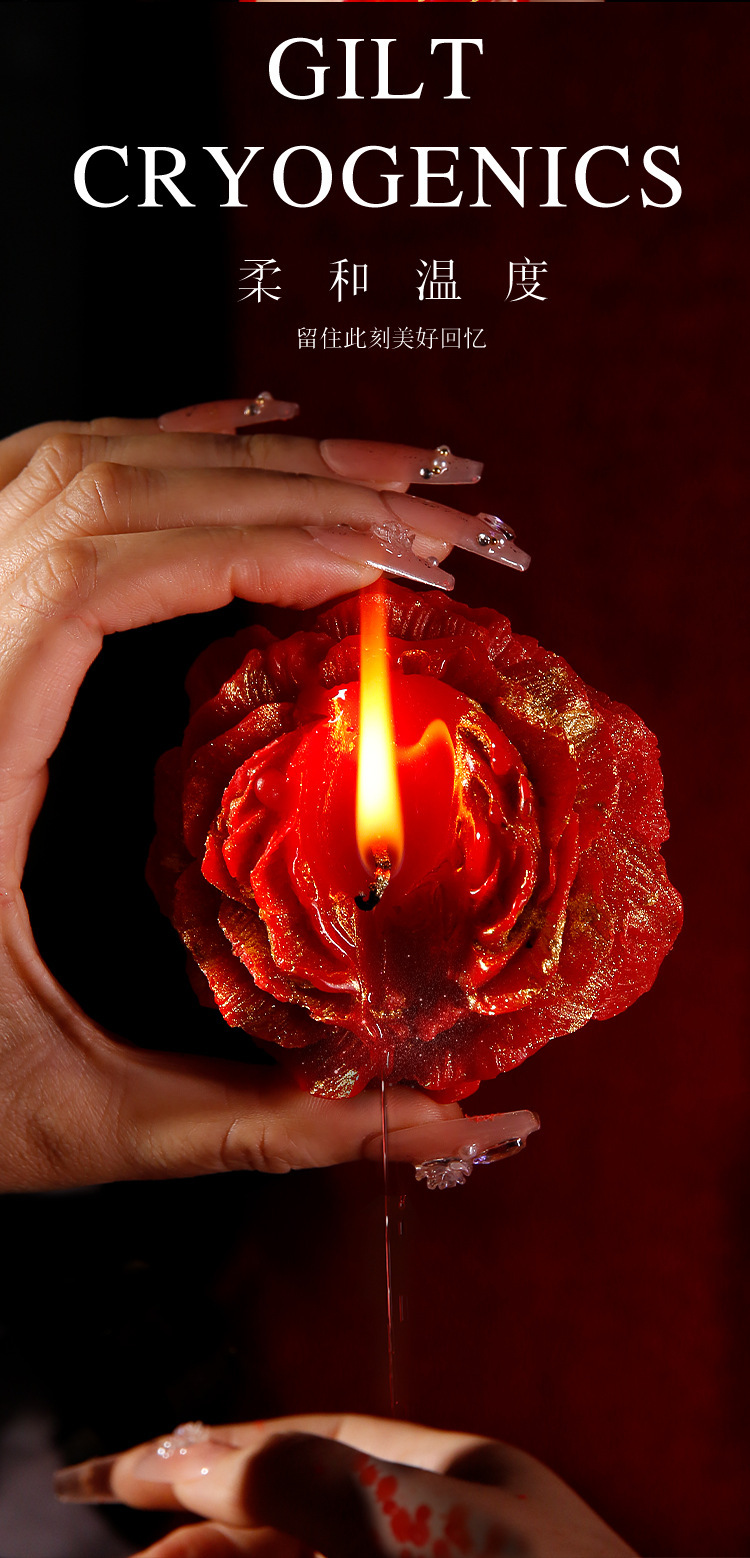 Low Temperature Aromatherapy Candle Red Soy Wax Peony Rose Scented — detail image 2