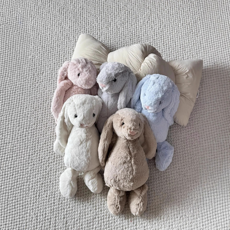 British Je Bonnie Rabbit Classic Shy Series Milky White Pink Khaki Bonnie Rabbit Stuffed Toy Doll