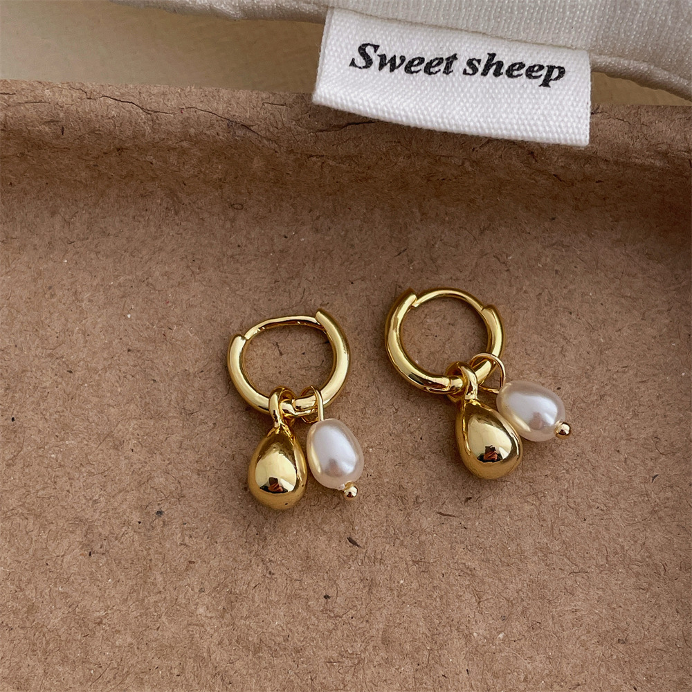 Náušnice s perlovým přívěskem pro ženy elegantní šperk_voghion.com