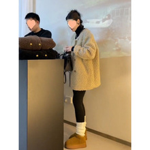 小香超好看羊羔绒外套女2024新款高级感冬装小个子呢子大衣女冬季