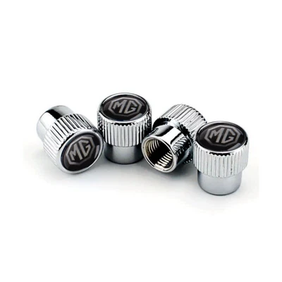 Suitable for the New Mg5 Car Tire Valve Cap Hs Zs 350 Ruixing Ruitteng Valve Core Protective Cover (valve) - mg-white-label-on-black-background-4-silver-pieces