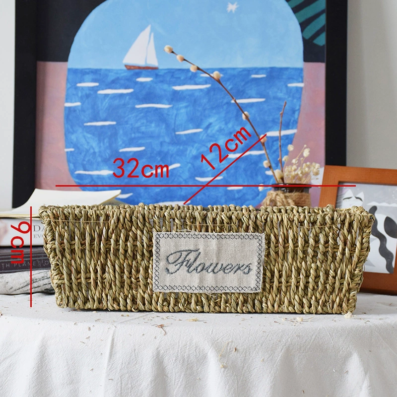 Straw handheld flowerpot, woven basket, J64