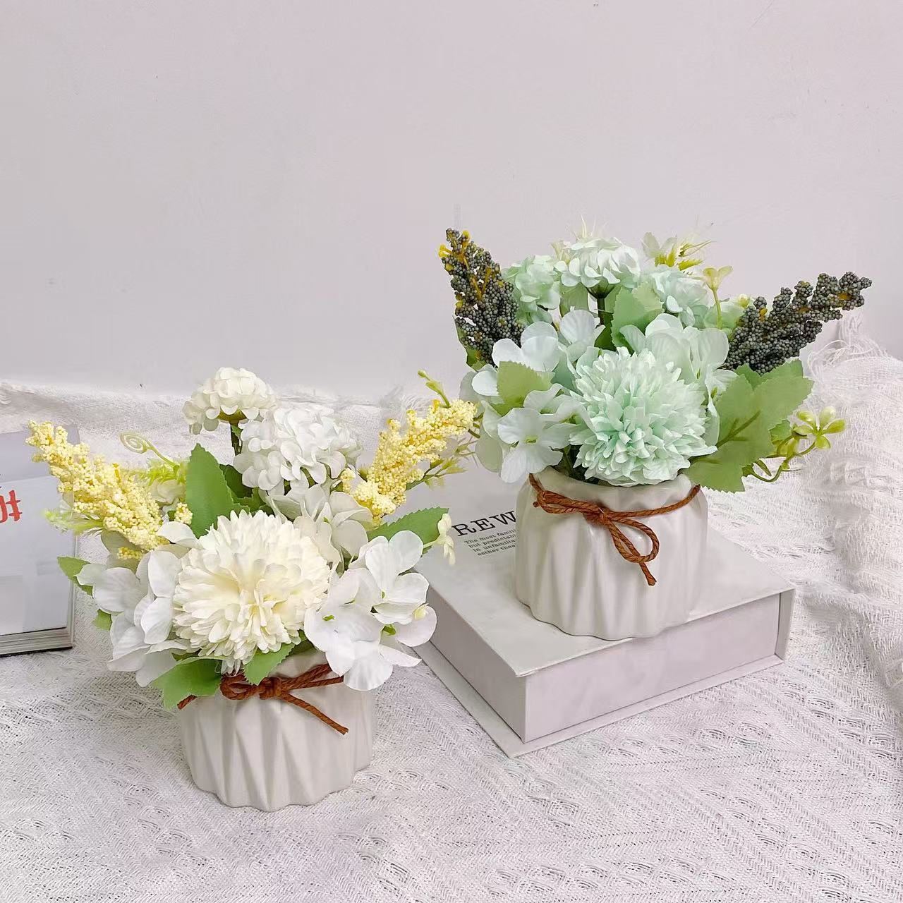 국경 간 시뮬레이션 수국 가짜 꽃 화분 시뮬레이션 호텔 및 B&B 홈 장식 장식품 시뮬레이션 꽃 공장 직접 판매