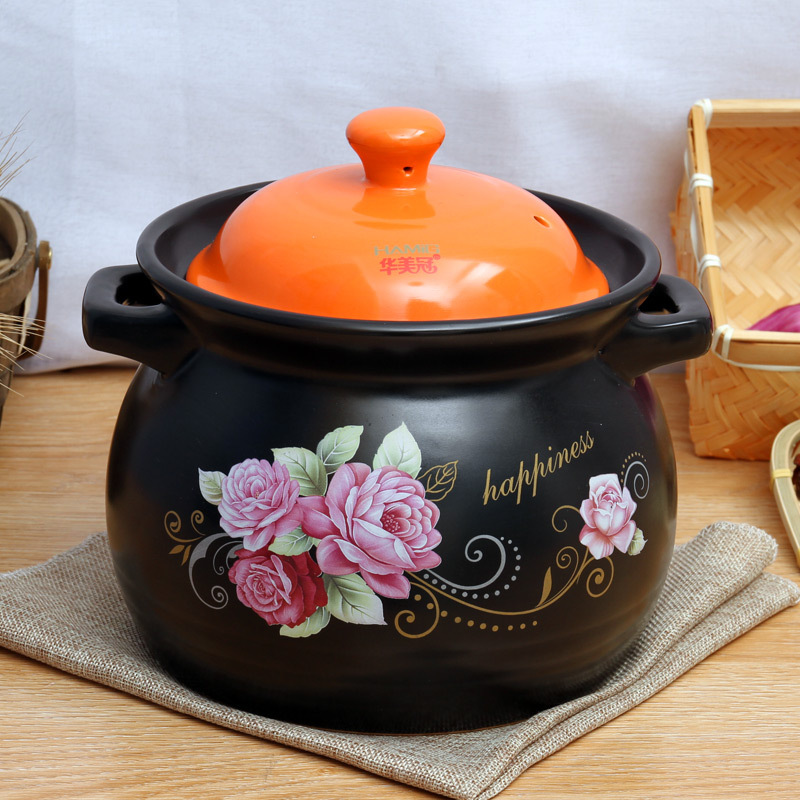 Casserole stew pot household gas ceramic soup pot small casserole soup pot open flame high temperature resistant crock pot soup pot