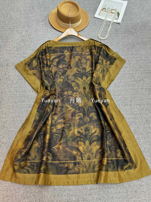 Silk Cotton Cape Top with Off-The-Shoulder Neckline, Slit, Mid-Length, Printed Shirt Design, Loose Drapey Blouse, Luxurious