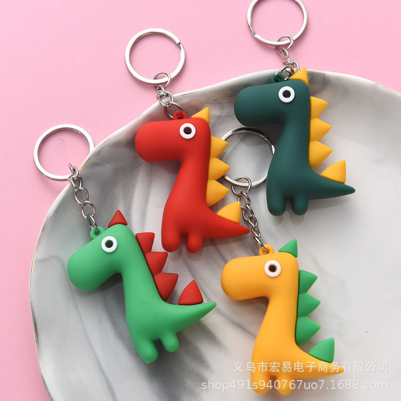 Creative cartoon dinosaur doll keychain men's and women's car key pendant chain three-dimensional New Year pendant small gift