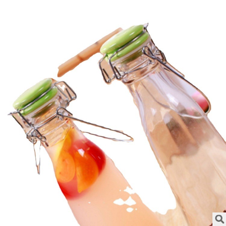 500ml botella de mango botella de vidrio de leche botella de jugo de bebida botella de enzima 1000ml botella de vidrio de leche fresca