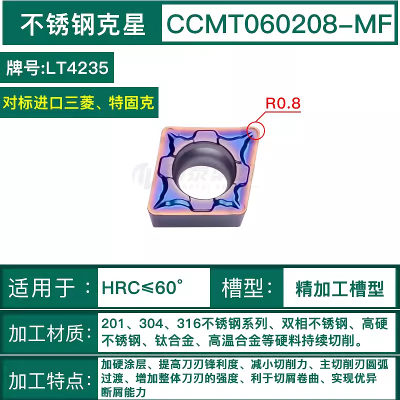 CCMT060208-MF-LT4235 스테인레스 스틸 Nemesis