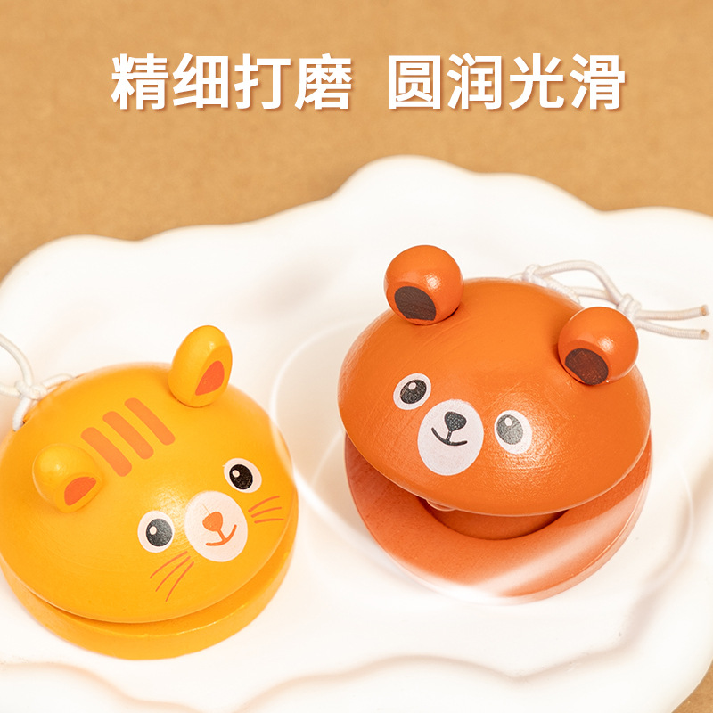 Weiweihu Niños Animales de madera castañuelas Orff Percusión Música para bebés Iluminación Juguetes de educación temprana Montessori