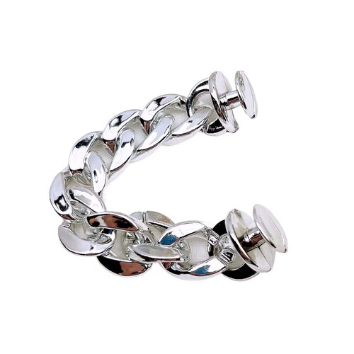 Stylish Slip-On Shoes with Decorative Chain Slides, Cool Ancient Chain with Diamond and Chain Clasp, Head Chain and Slot Chain, Silver and Rose Gold
