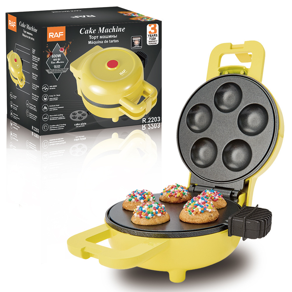 Máquina de tortas de cinco orificios para el hogar transfronterizo estándar europeo RAF Máquina de tortilla redonda para profundizar la máquina de tortas redondas Calentamiento uniforme de doble cara