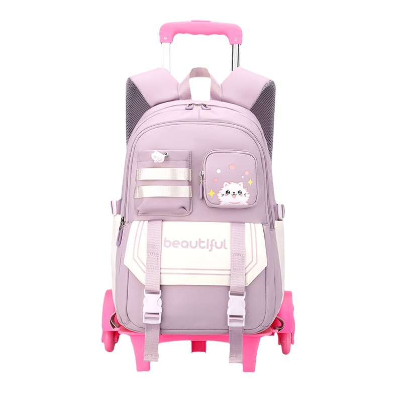 Los fabricantes venden al por mayor las mochilas escolares de trolley para estudiantes de secundaria y secundaria, mochilas de trolley de gran capacidad, bolsas de viaje con ruedas grandes transfronterizas