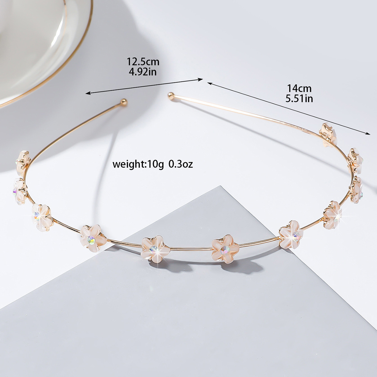 Diadema de flor de cristal de estilo coreano dulce diadema delgada diadema de aleación de estilo coreano lavado facial presión pinza de pelo accesorios para el cabello transfronterizos