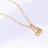 Spoon stainless steel, fork, necklace, pendant, Korean style, 750 sample gold, wholesale