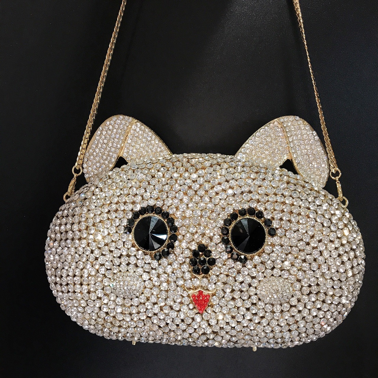* nuevo animal conejo bolsas de cena de diamantes bolsas de metal hueco bolsas de mujer bolsas de mano europeas y americanas bolsas de conejo