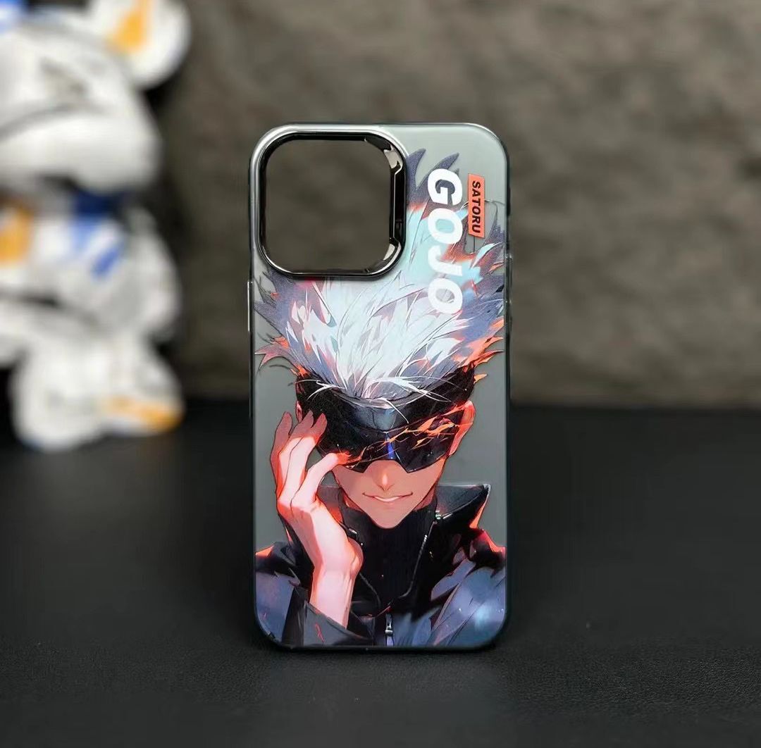 Phone Case For Iphone 14 Pro Max And 15 Anime Electroplated Silver_voghion.com