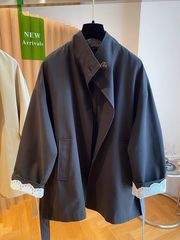 Z5H春秋季个性蕾丝设计外套立领新款宽松春秋休闲夹克大衣拼接风