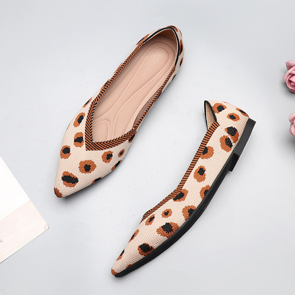 Knitted casual universal shoes flat pointed-toe