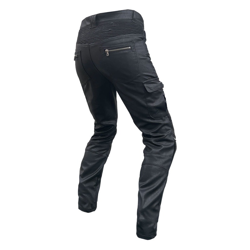 VOLERO motocicleta montar Pantalones de cuero resistentes a la caída de la motocicleta impermeable a prueba de viento multi-bolsa herramientas de cuero pantalones de silicona equipo de protección