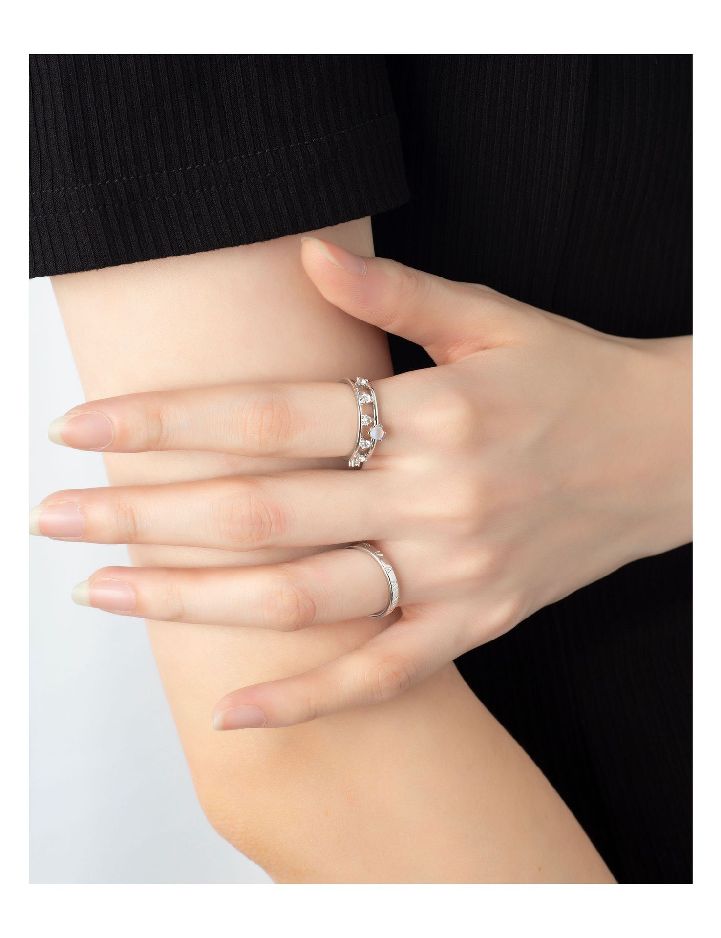 Fashion Geometric Copper Plating Zircon Open Ring 1 Piece