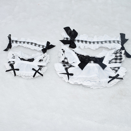 Baby clothes 10cm20cm plaid maid cotton doll non-attribute fat body universal doll dress change