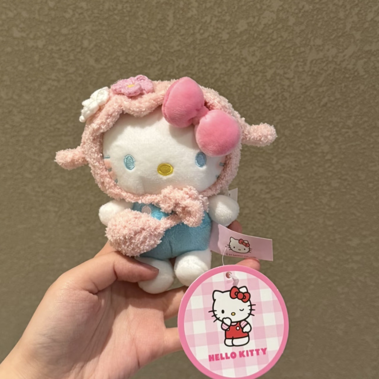 Genuino clásico KT Hello Kitty mochila bolso colgante dibujos animados lindo hellokitty llavero muñeca de felpa mujer