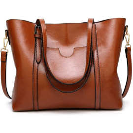 出口女式托特包PU都市简约女士旅行百搭单肩包斜挎包流苏手提包