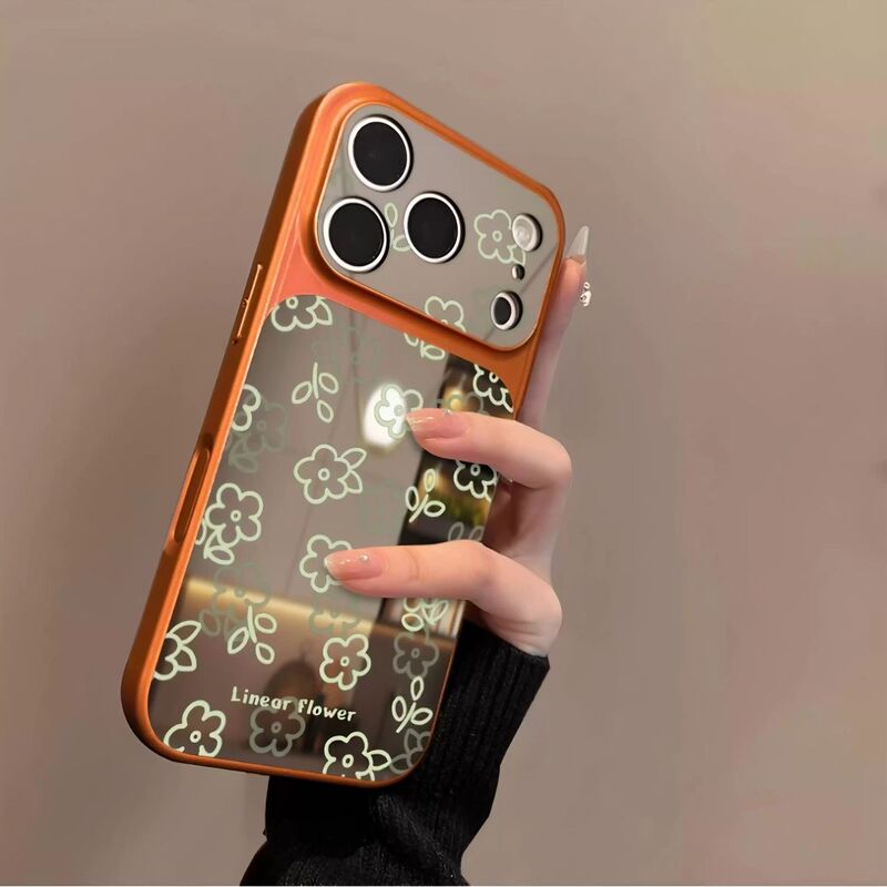 Small green wildflowers, suitable for Apple 18 PRO MAX, high-quality design, won't clash with other phone cases, 16 phone case, 15, premium mirror finish, new Small green wildflowers, suitable for Apple 18 PRO MAX, high-quality design, won't clash with other phone cases, 16 phone case, 15, premium mirror finish, new