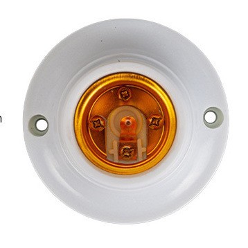 普通瓷白胶木平灯头e27螺口灯座室内悬吊罗口吊灯头座厂家直供