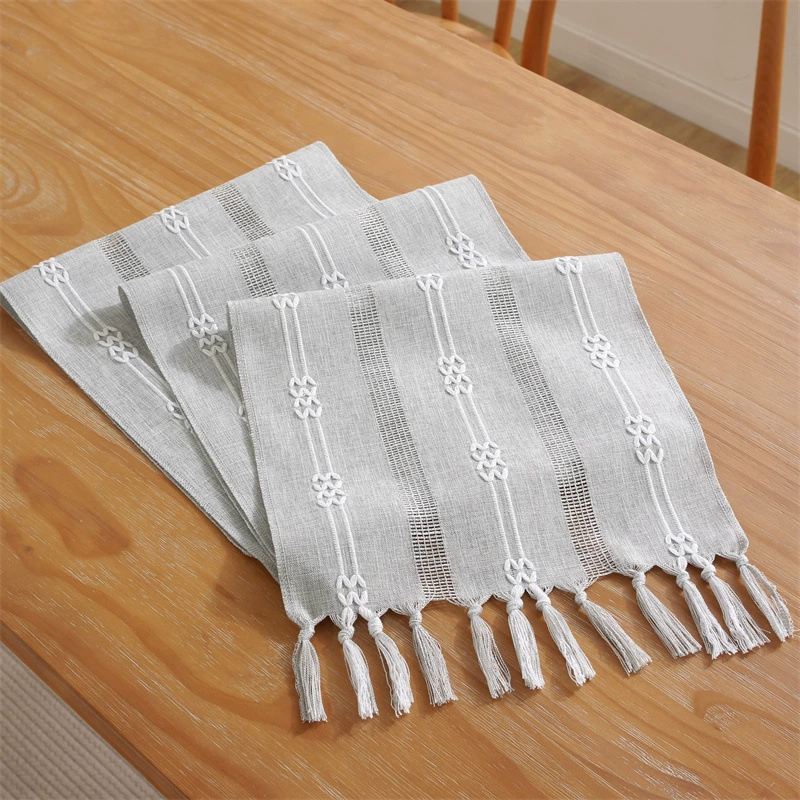 Cross -border Amazon Simple handmade hand -woven hollow Su Table flag household American rural Christmas table cloth desktop