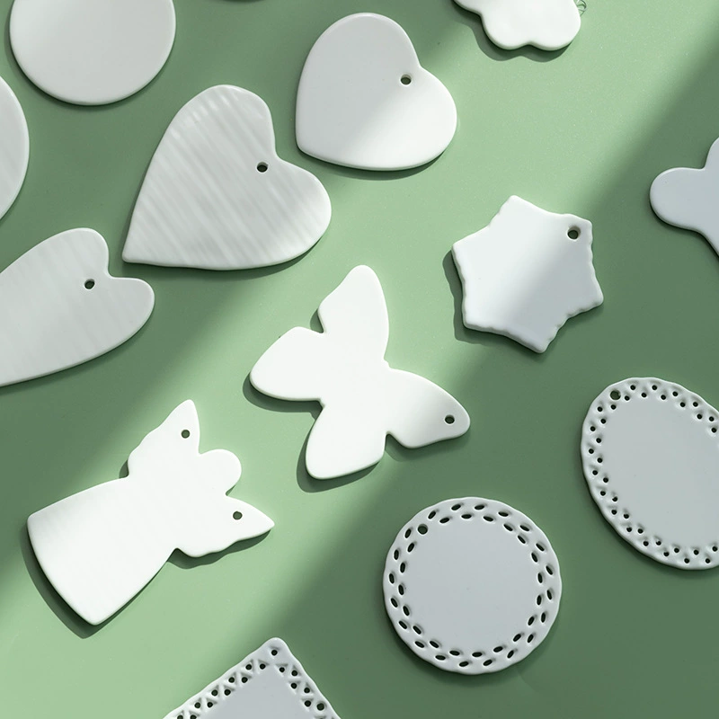 Термотрансферная керамическая домашняя подвесная отделка керамическая бирка керамические украшения ручной работы Рождественская подвесная керамическая подвесная деталь