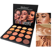 专供跨境出口化妆品美妆彩妆16色粉饼盘高光修容哑光提亮粉饼盘