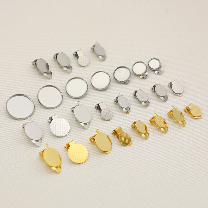 Factory direct DIY no ear hole frog ear clip fashion ear clip earrings disc sticky patch earrings