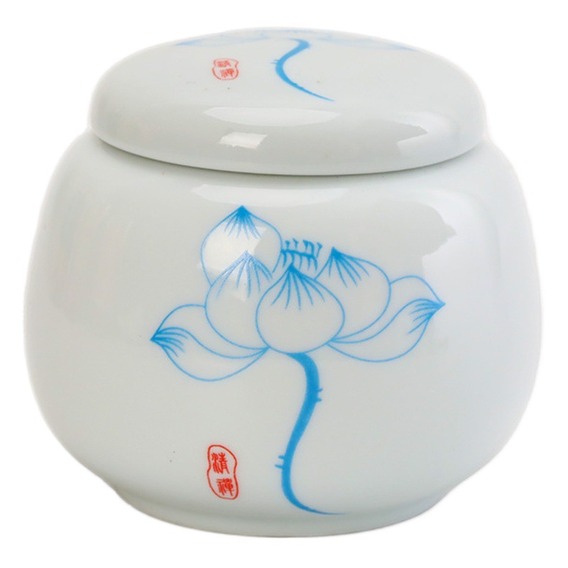 Mugwort Navel Patch with Mugwort Balls, Longan, and Pepper, 100 Patches in a Small Ceramic Jar, Traditional Method