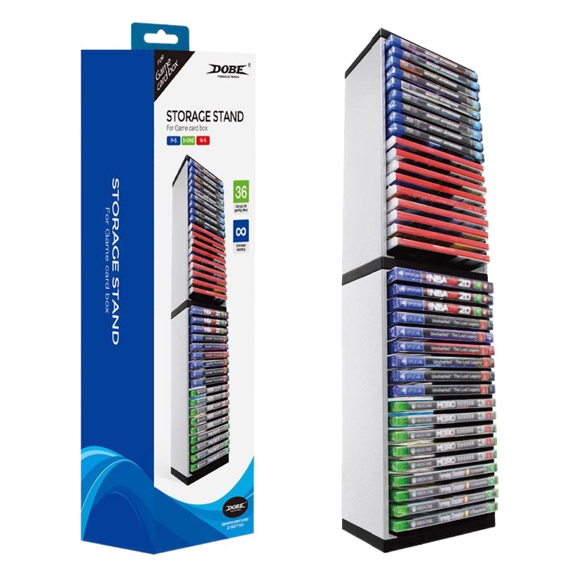 PS5 host juego CD caja plato rack de almacenamiento P5 disco de doble capa caja de almacenamiento soporte puede almacenar 36 hojas